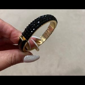 Rare Pave’ Black Crystal Bangle Bracelet